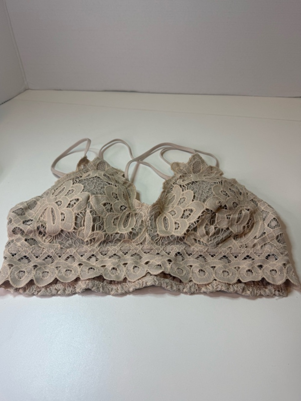Cherish Lace Bralette in Champagne Large NWT